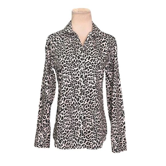 Land’s End animal print long sleeves buttoned blouse size 2 - Picture 11 of 11